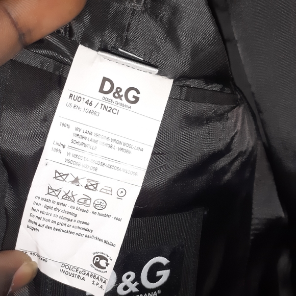 D&G Dolce & Gabbana Mens 40R PURE WOOL Luxury Peak Lapel Suit Jacket- Gray - Picture 6 of 10